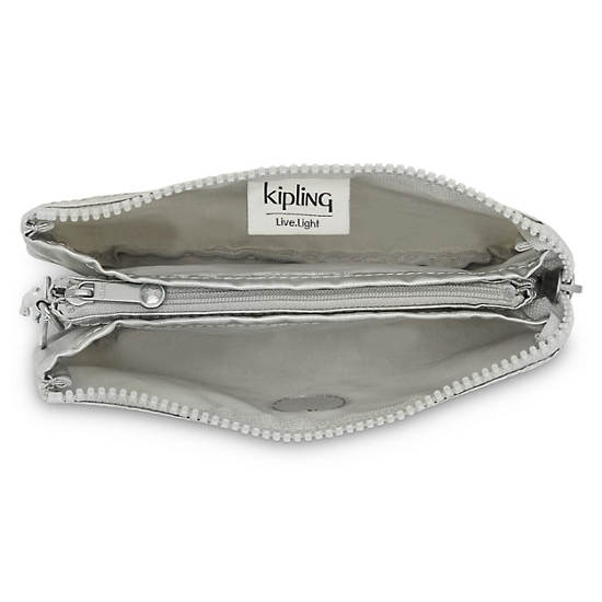 Bolsas Kipling Creativity Large Classic Metallic Pouch Beige | MX 2072YX